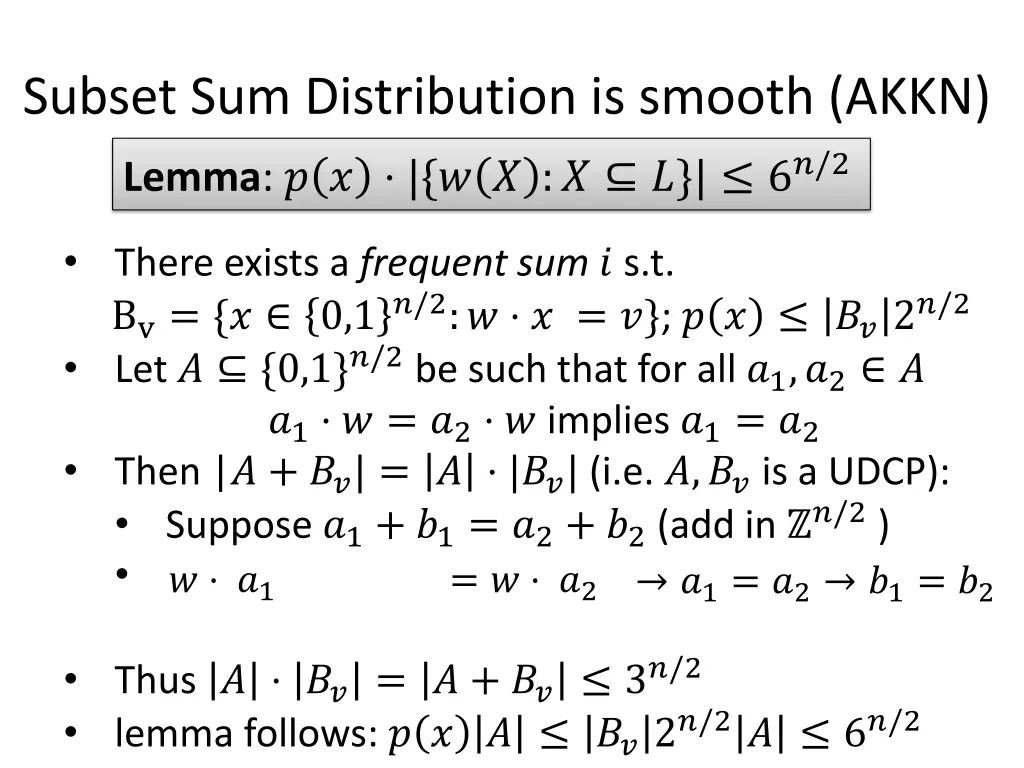 subset sum distribution is smooth akkn lemma 6 2 1