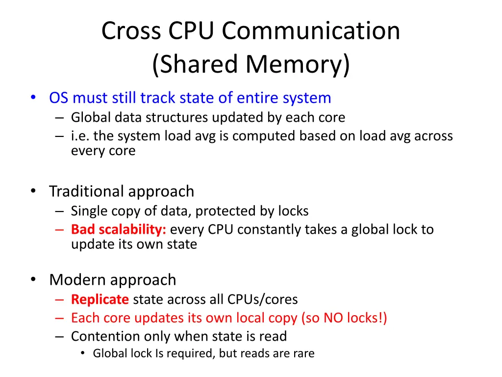 cross cpu communication shared memory os must