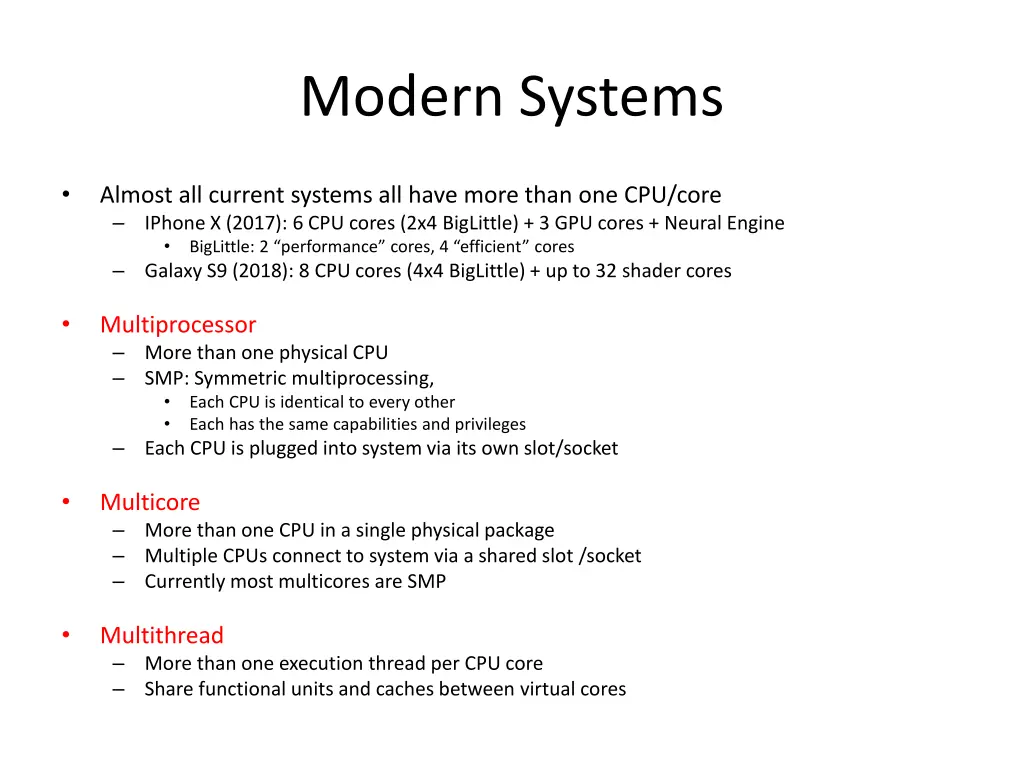 modern systems