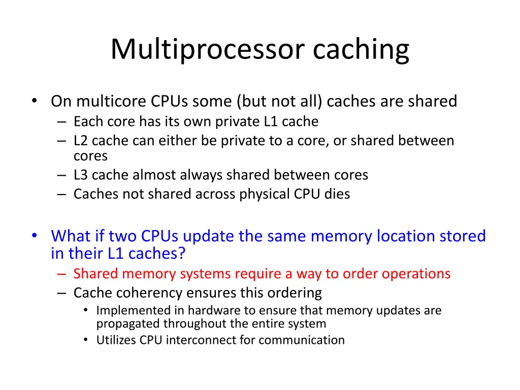 multiprocessor caching