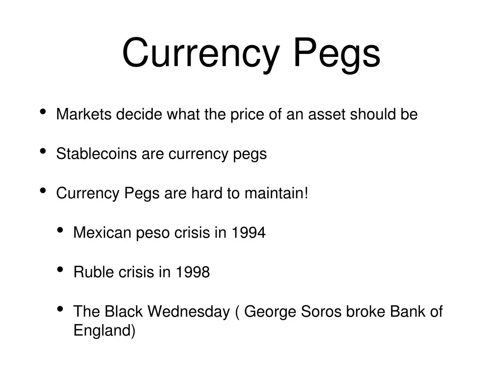 currency pegs