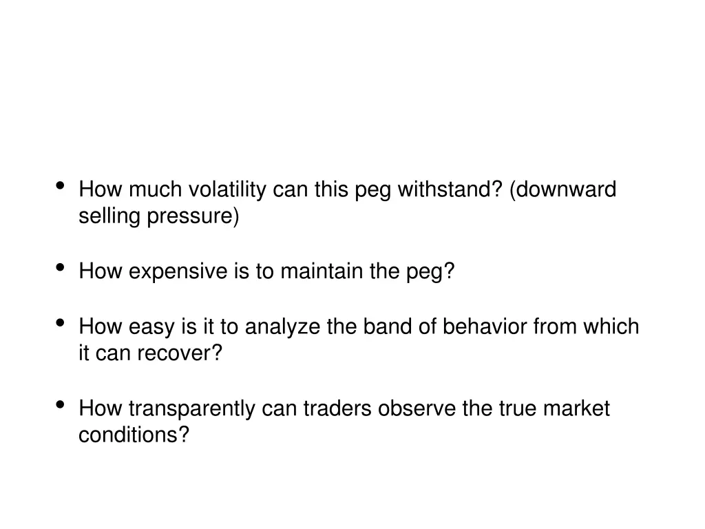 how much volatility can this peg withstand