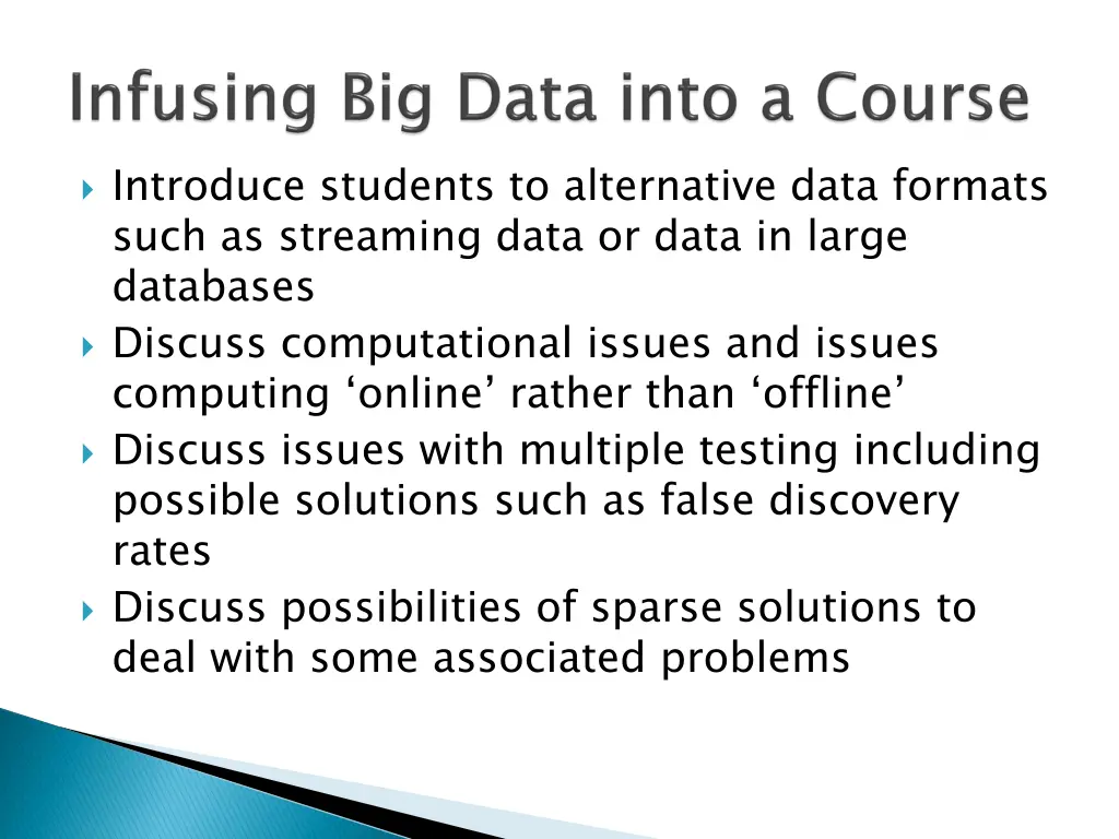 introduce students to alternative data formats