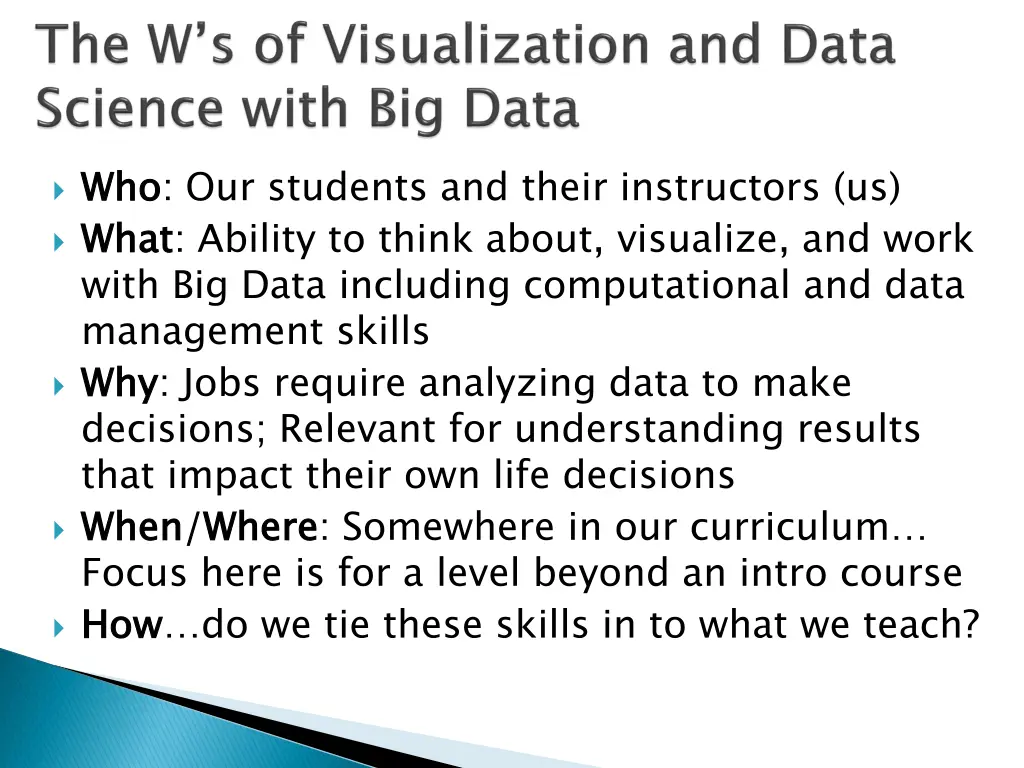 who what with big data including computational