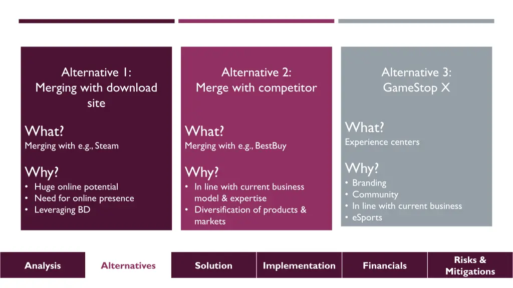 alternative 1 merging with download site
