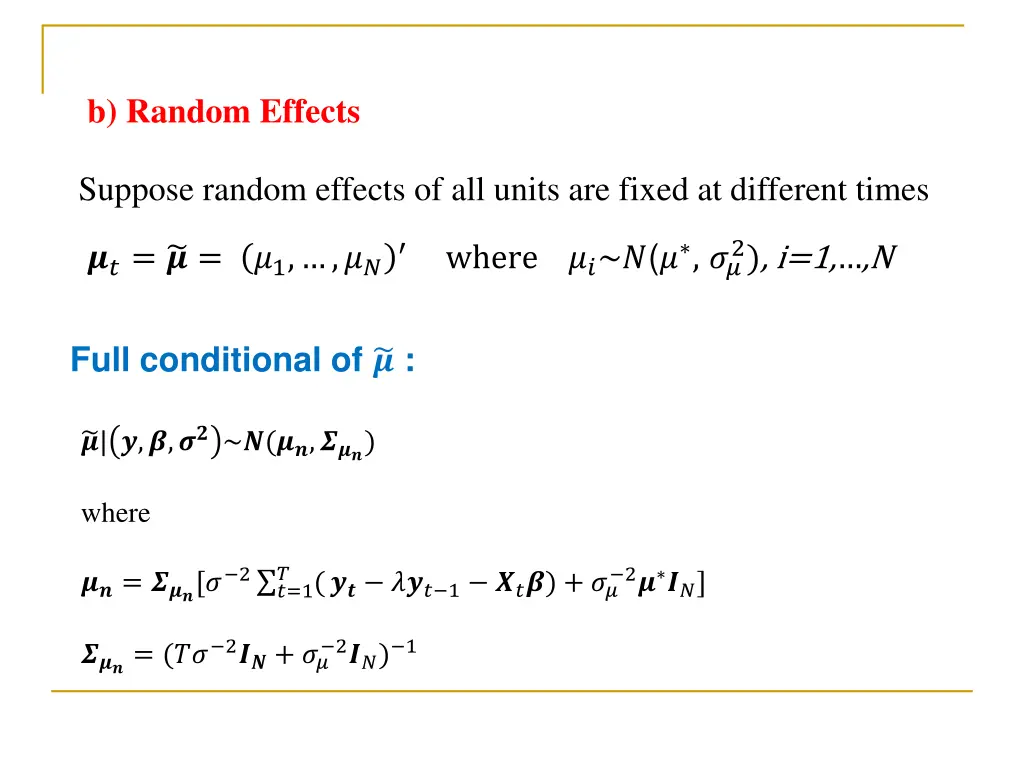 b random effects