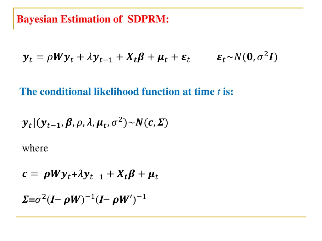 bayesian estimation of sdprm