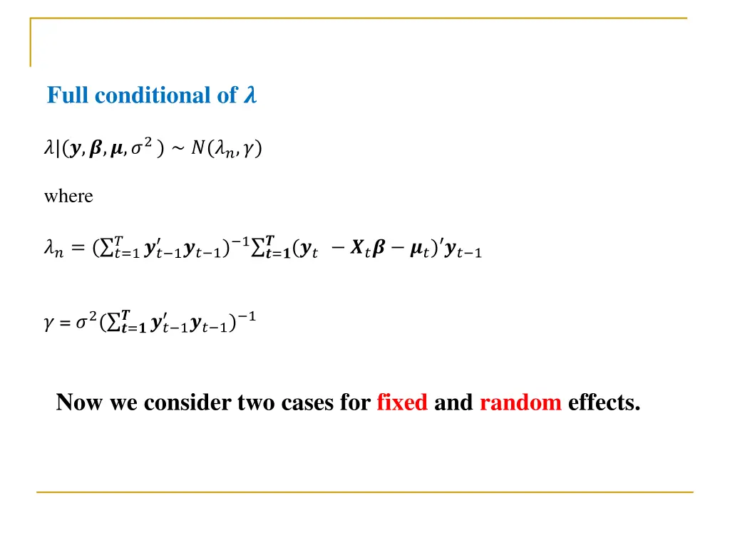 full conditional of 1