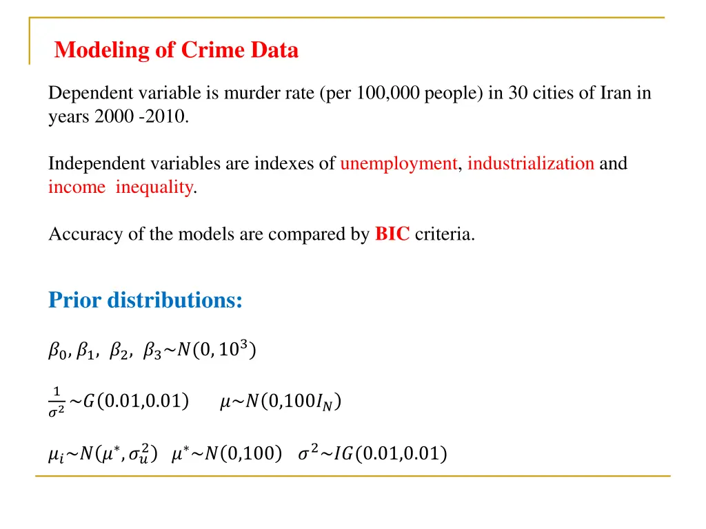 modeling of crime data