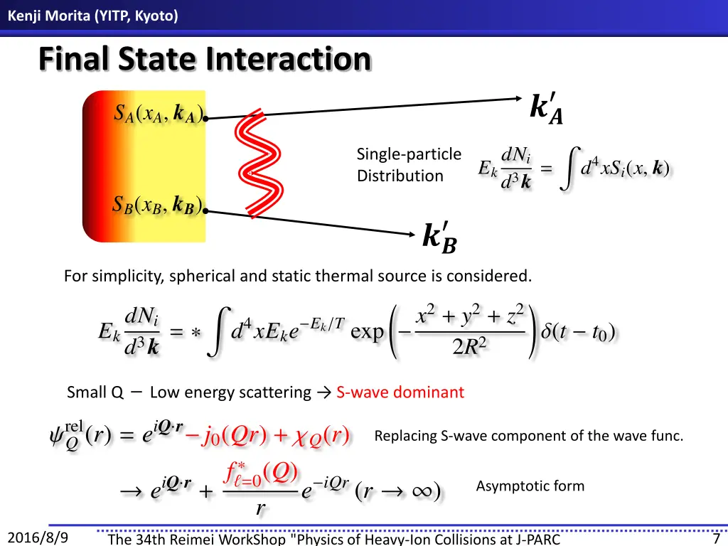 kenji morita yitp kyoto final state interaction