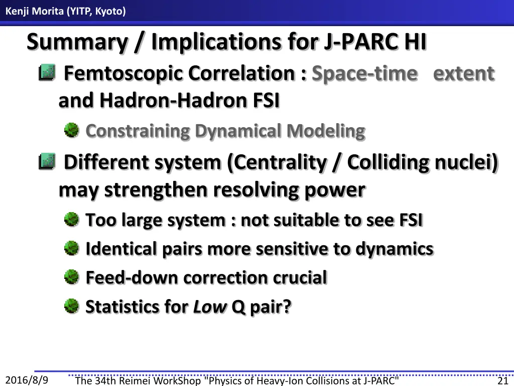kenji morita yitp kyoto summary implications