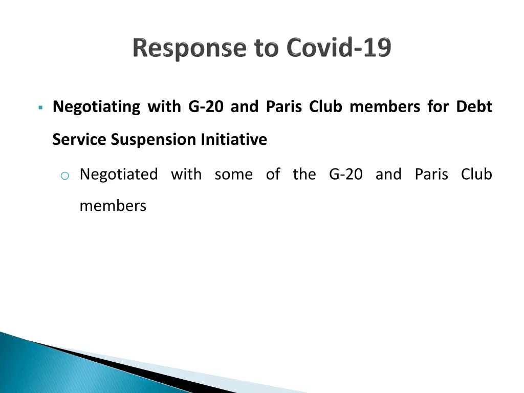 negotiating with g 20 and paris club members