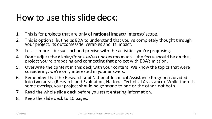 how to use this slide deck how to use this slide