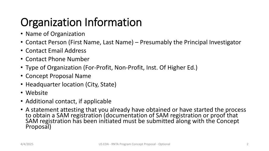 organization information organization information