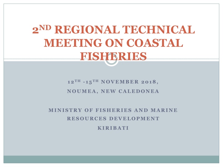 2 nd regional technical meeting on coastal