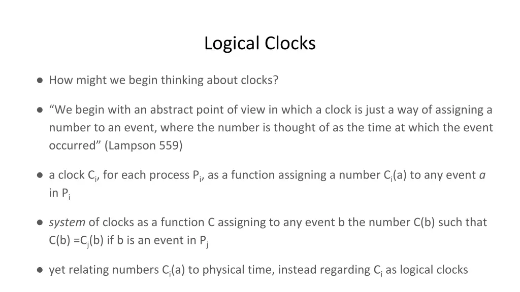 logical clocks