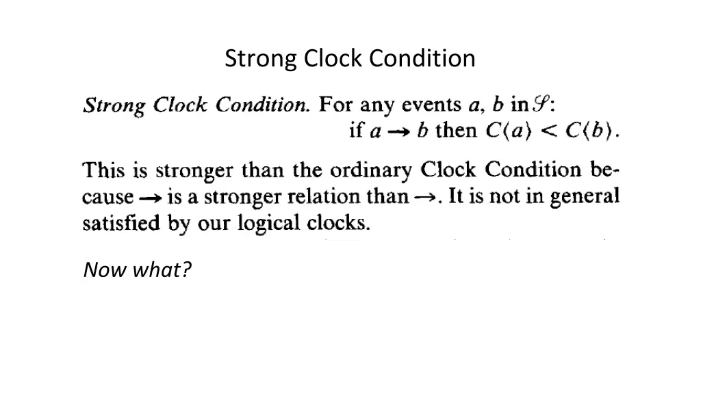 strong clock condition