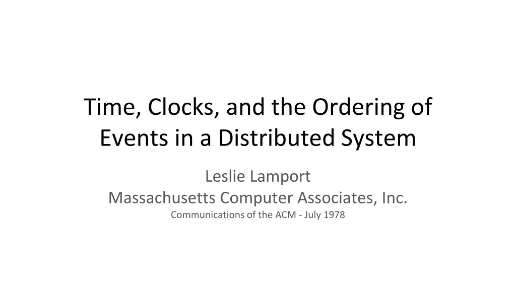 time clocks and the ordering of events