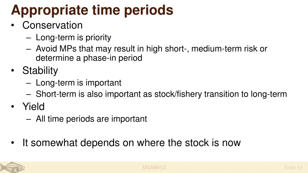 appropriate time periods