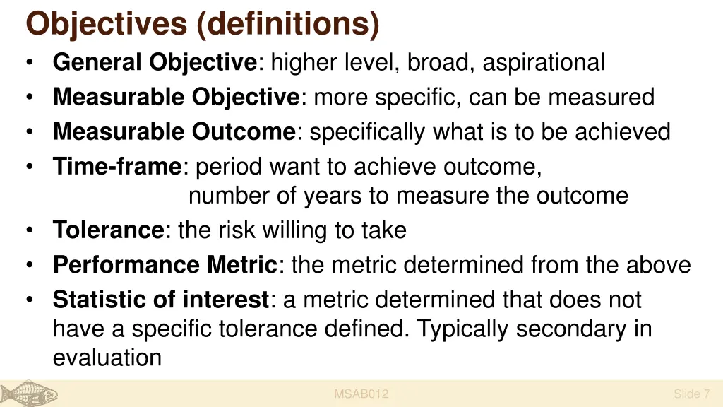 objectives definitions