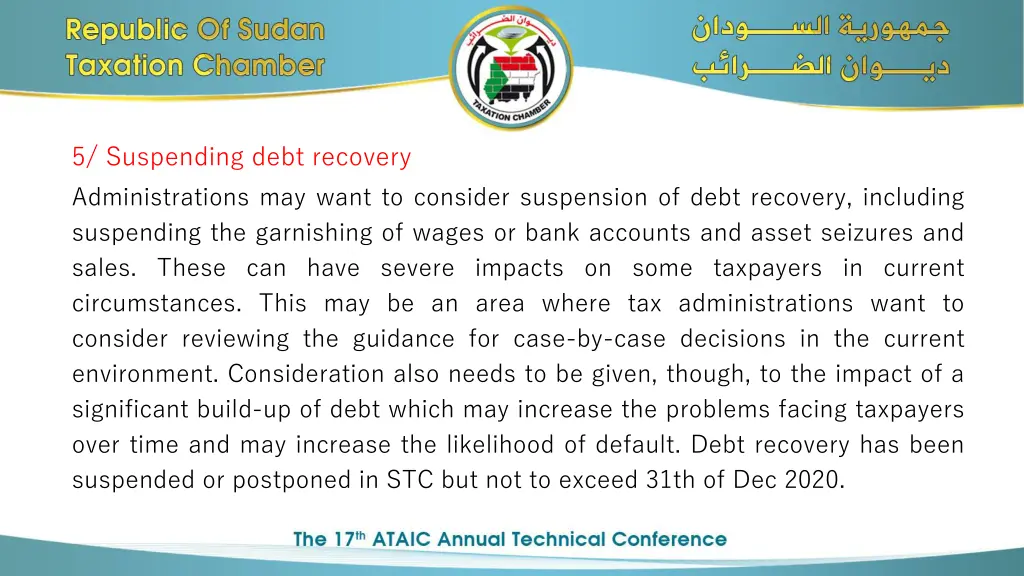 5 suspending debt recovery