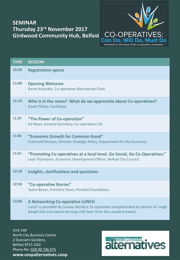 seminar thursday 23 rd november 2017 girdwood