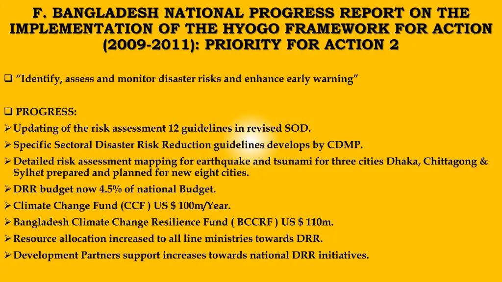 f bangladesh national progress report