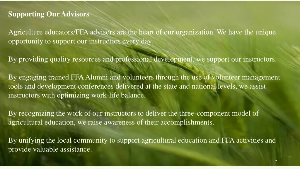 supporting our advisors
