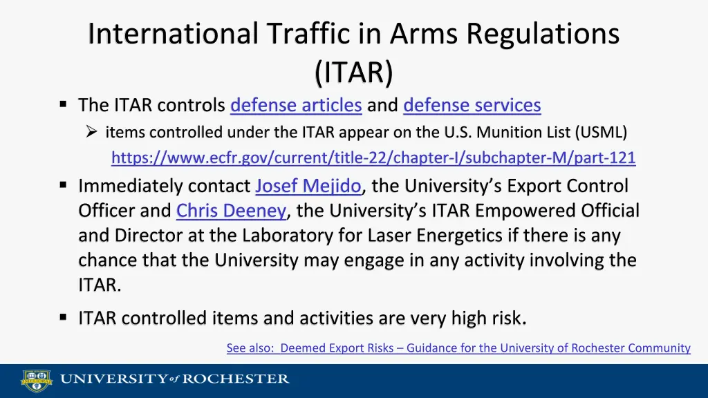 international traffic in arms regulations itar