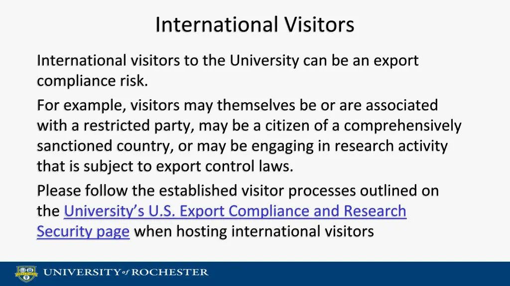 international visitors