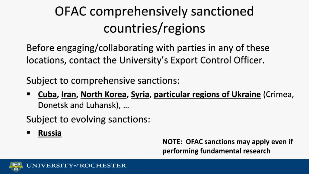 ofac comprehensively sanctioned countries regions