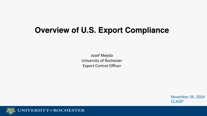 overview of u s export compliance