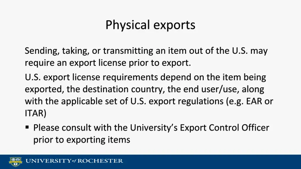 physical exports
