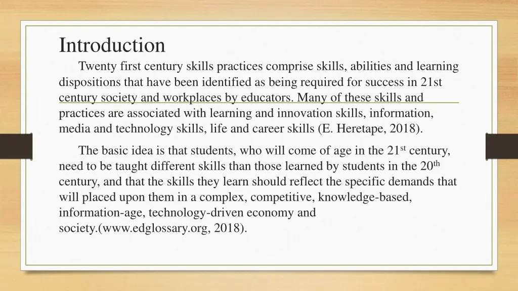introduction twenty first century skills