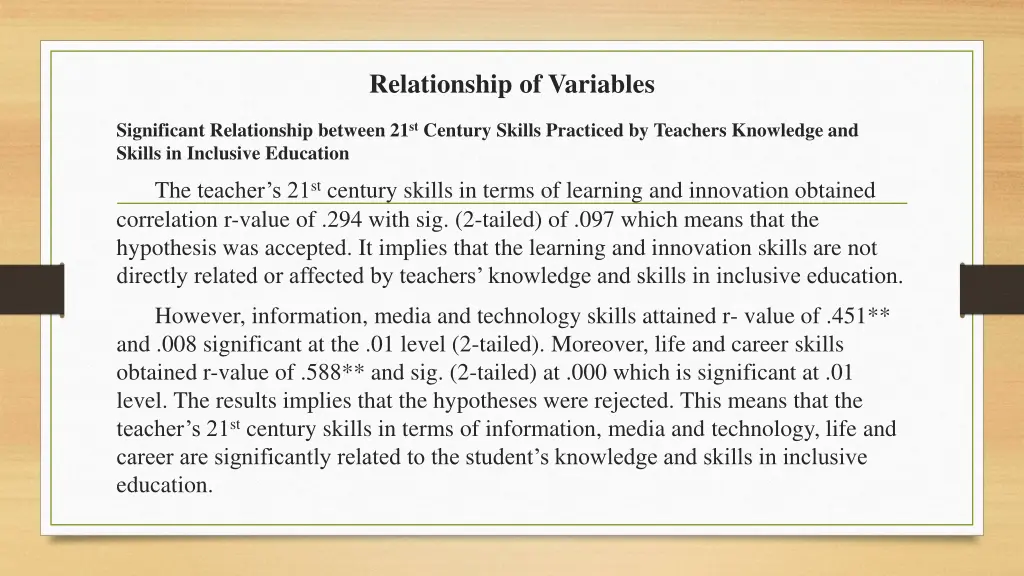 relationship of variables