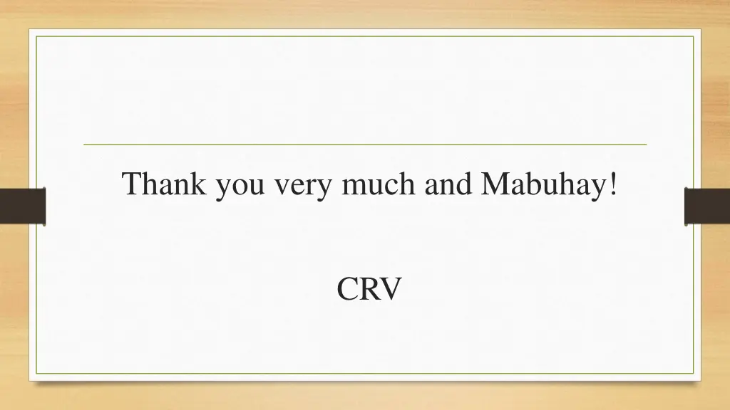 thank you very much and mabuhay