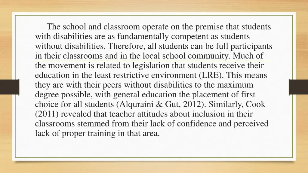 the school and classroom operate on the premise