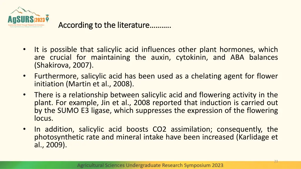 according to the literature according
