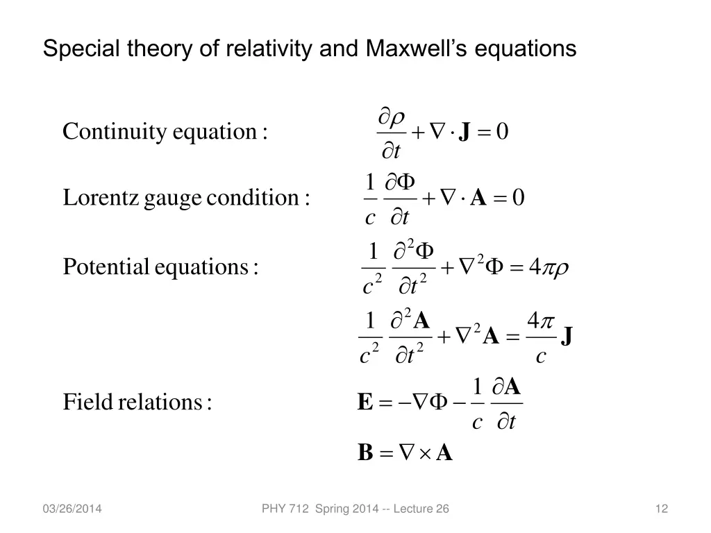 special theory of relativity and maxwell
