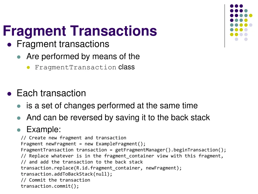 fragment transactions fragment transactions