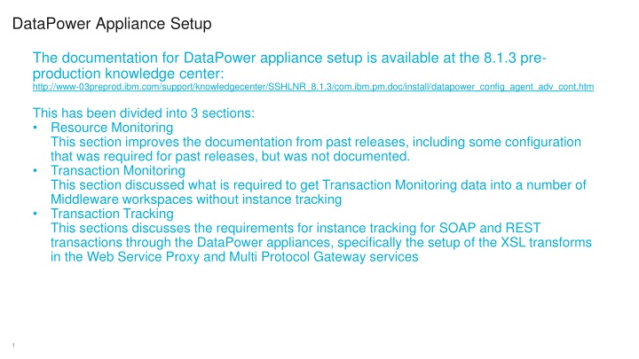 datapower appliance setup