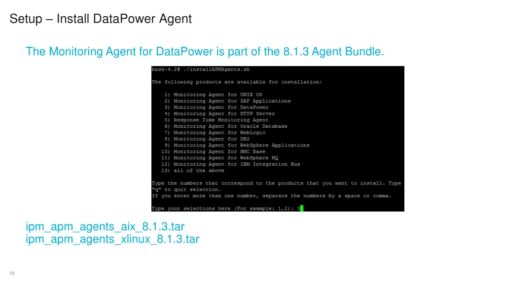setup install datapower agent