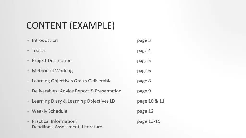 content example
