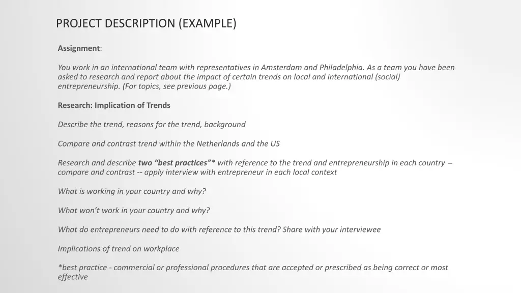 project description example