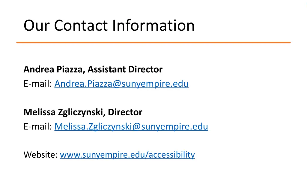 our contact information