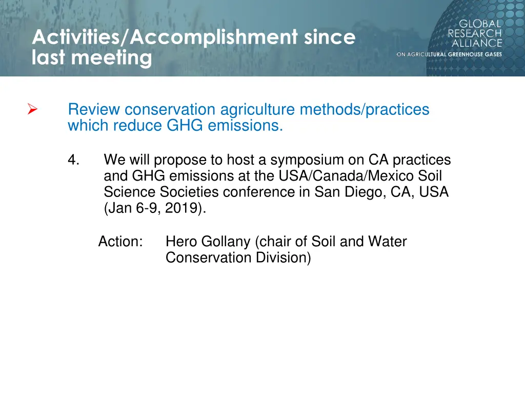 activities accomplishment since last meeting 4