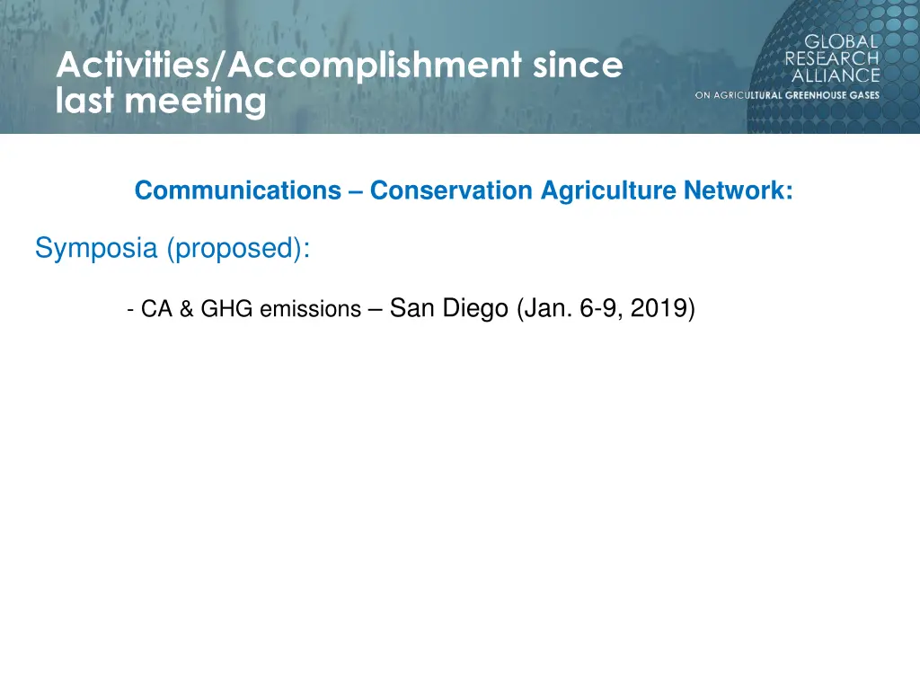 activities accomplishment since last meeting 7
