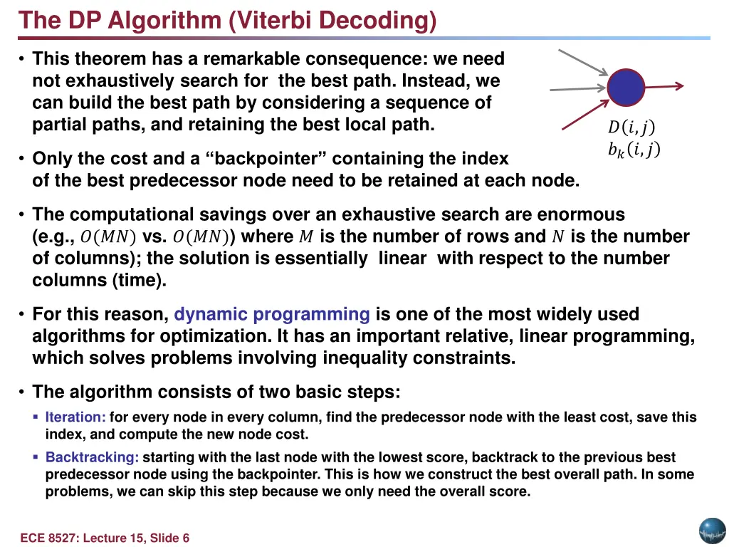 the dp algorithm viterbi decoding