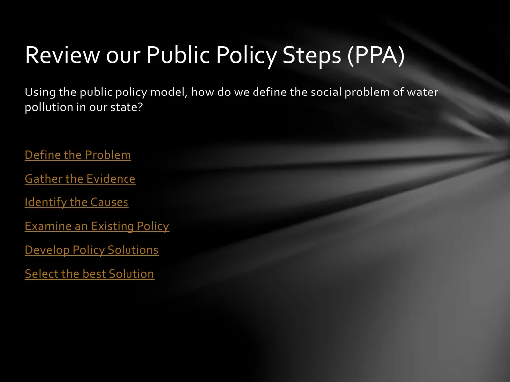 review our public policy steps ppa