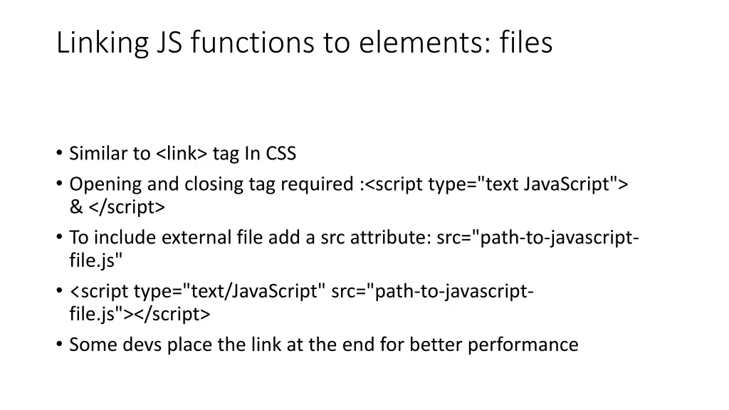 linking js functions to elements files